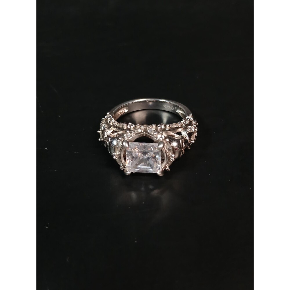 Sterling Silver S925 Gothic Skull CZ Statement Ring Size 6.5